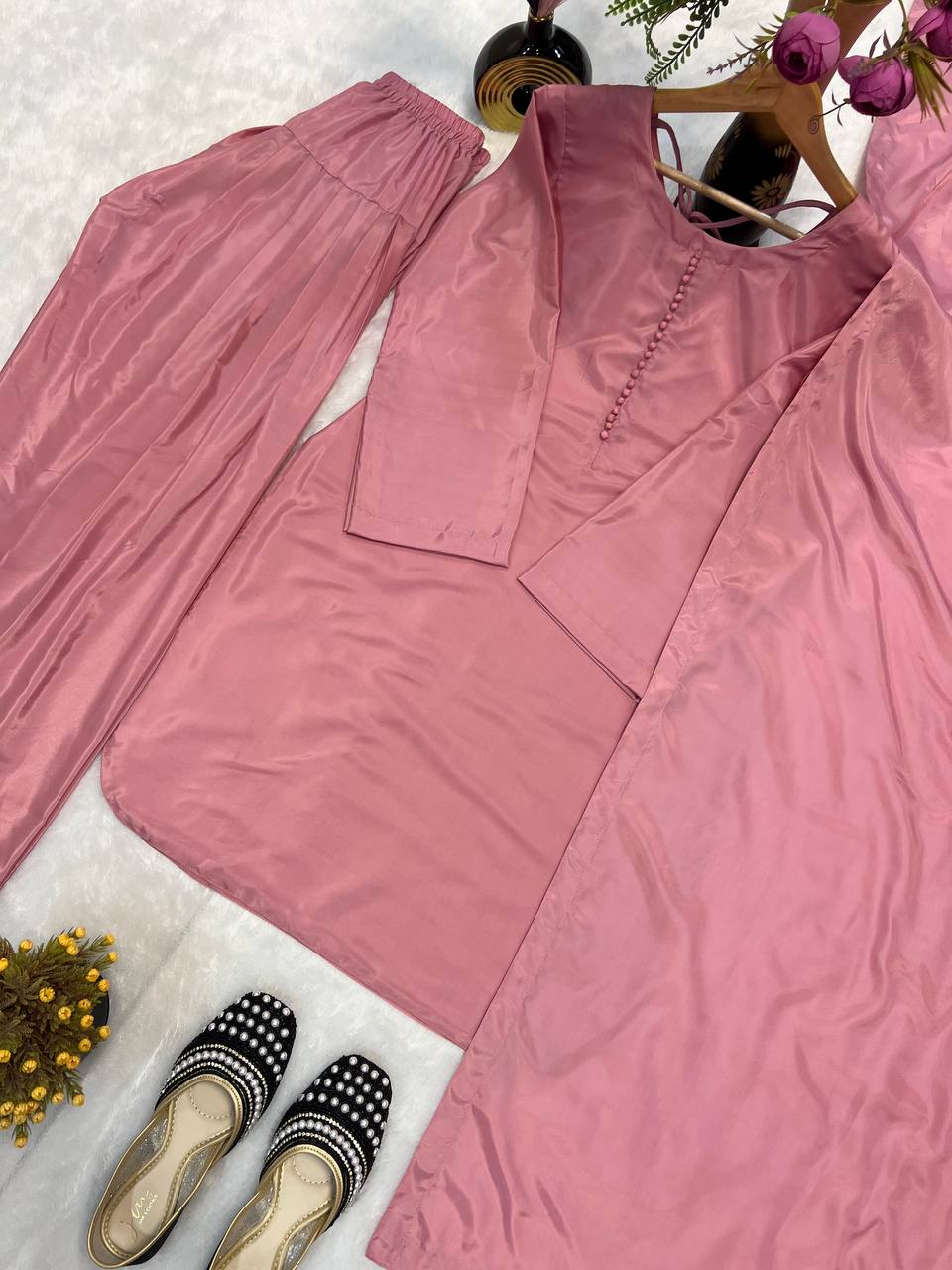 Party Wear Designer Pink Color Farshi Style Patiyala Salwar Suit