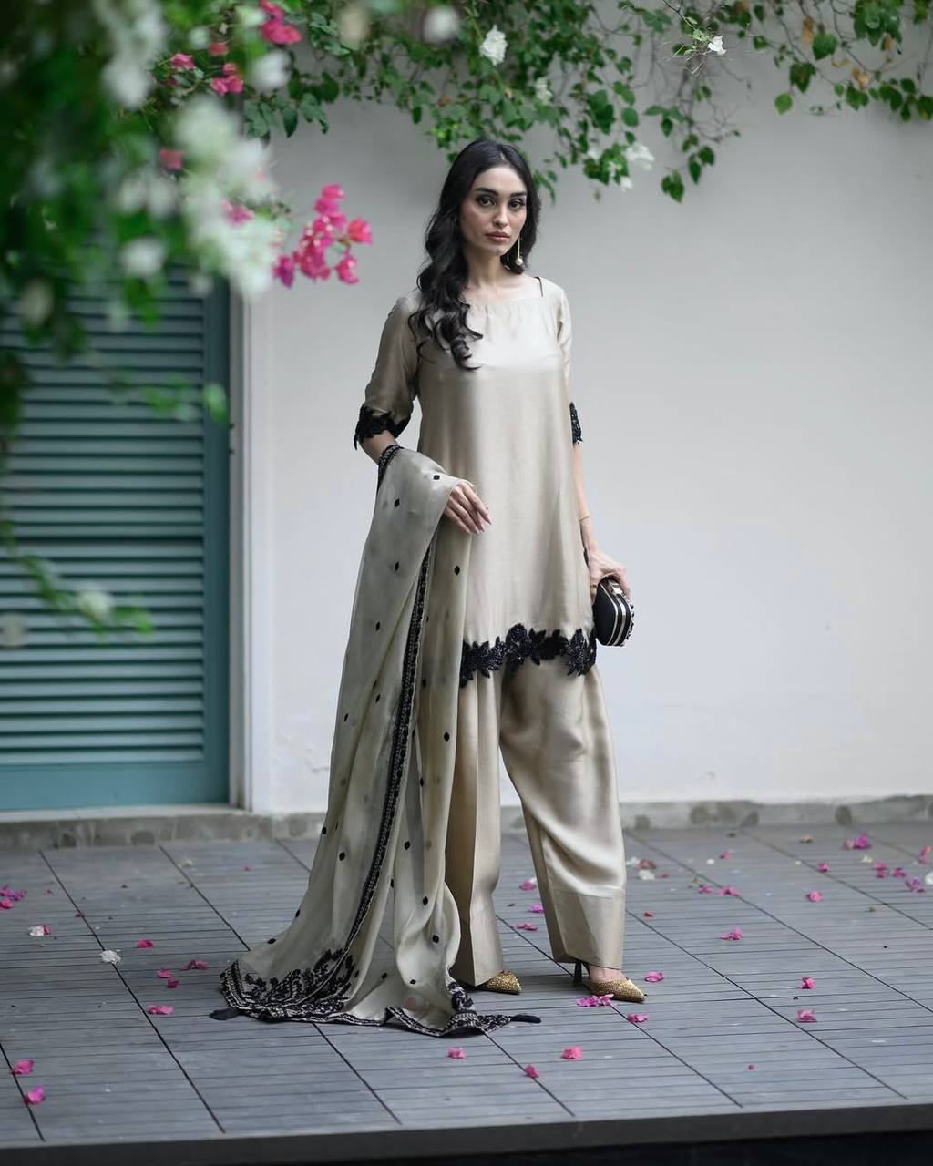 Special Wedding Wear Off White Color Star Georgette With Embroidery Sequin Work Ready TO Wear Palazzo Suit