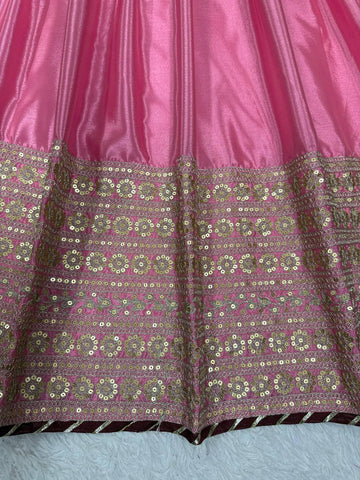 Ceremony Wear Pink Color Soft Chinon Thread Embroidery With Sequins Work Beautiful Gown