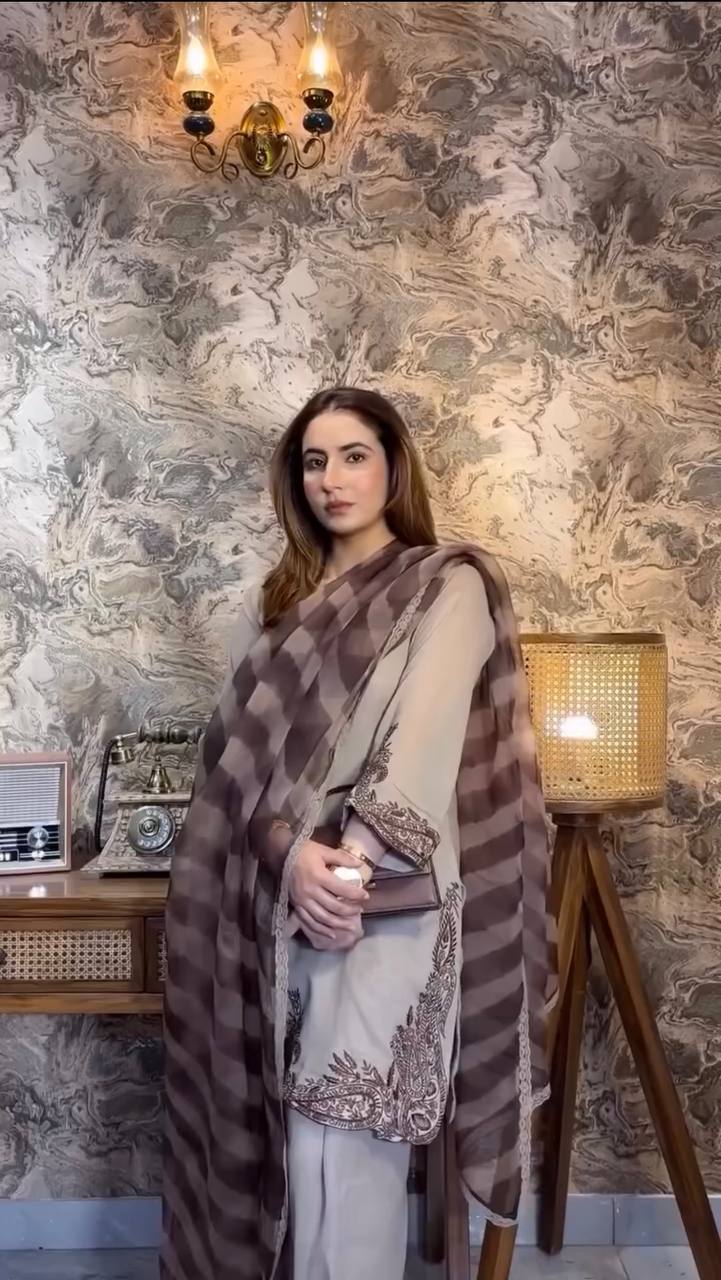 Festivals Wear Grey Color Thread Embroidery Work Salwar Suit