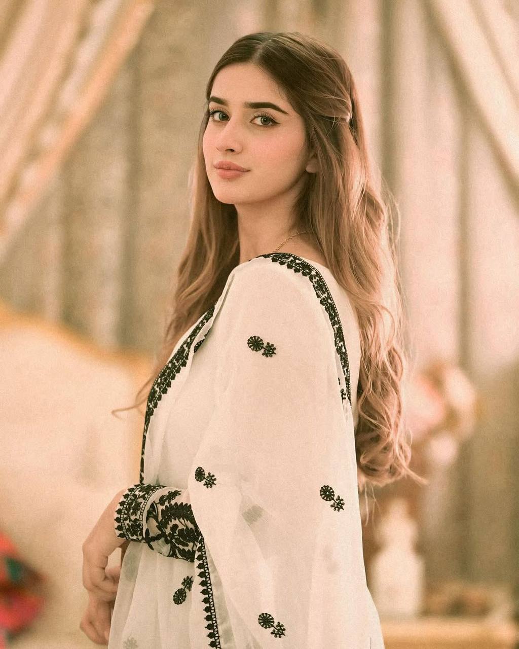 Beautiful White Color Georgette Embroidered Gown With Matching Dupatta Ready to Wear