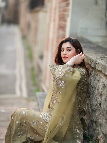 Function Wear Light Green Color Embroidery With Sequence Work Beautiful Palazzo Suit