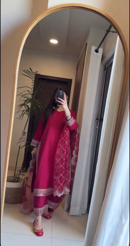 Latest Designer Pink Color Sequins Embroidered Pakistani Style Salwar Suit