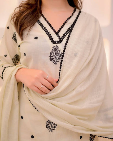 Function Wear White Color Embroidered Silk Kurta Set With Dupatta