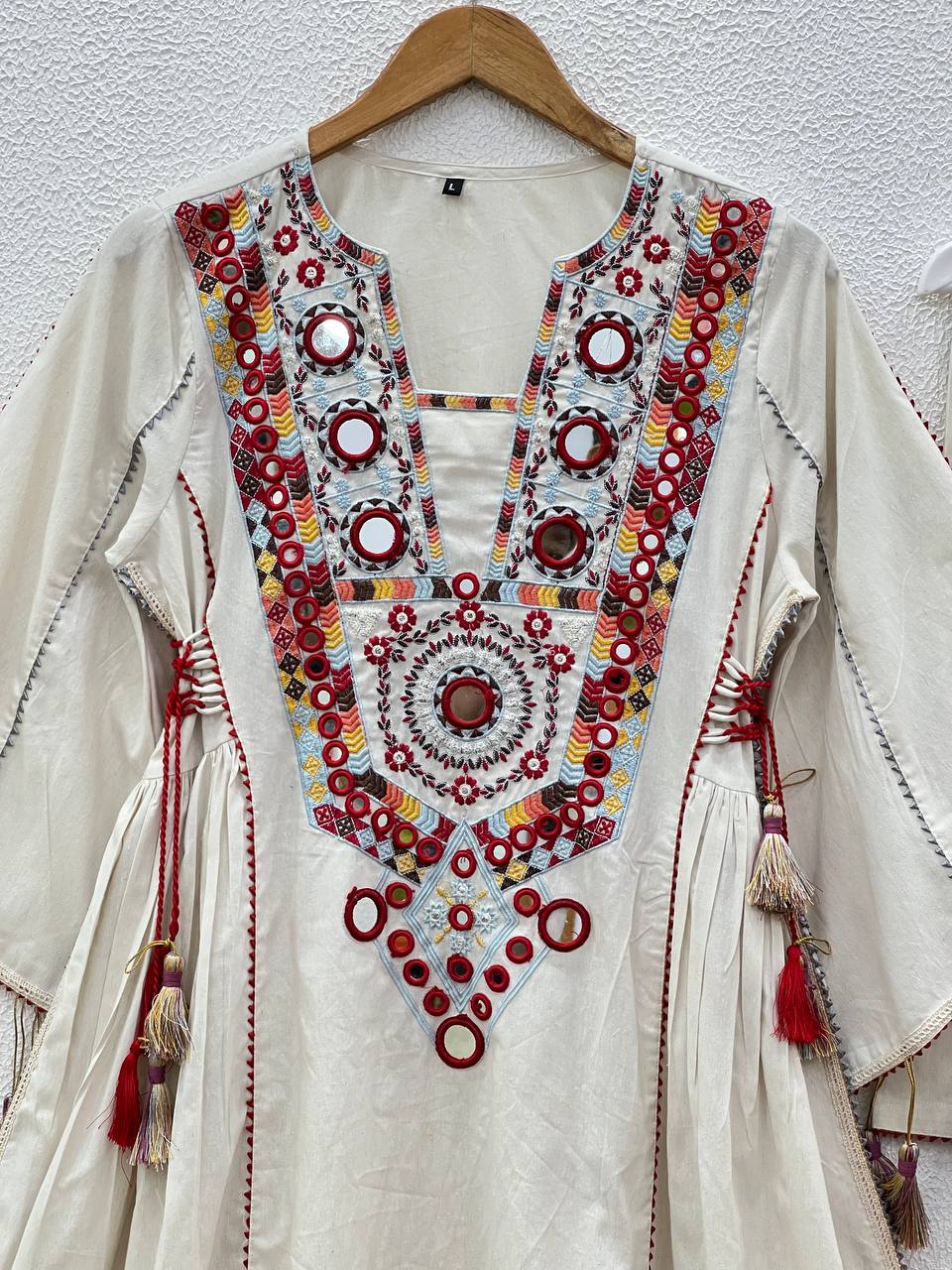 Fetive Wear Off White Color Embroidery With Sequence And Real Mirror Work Palazzo Suit