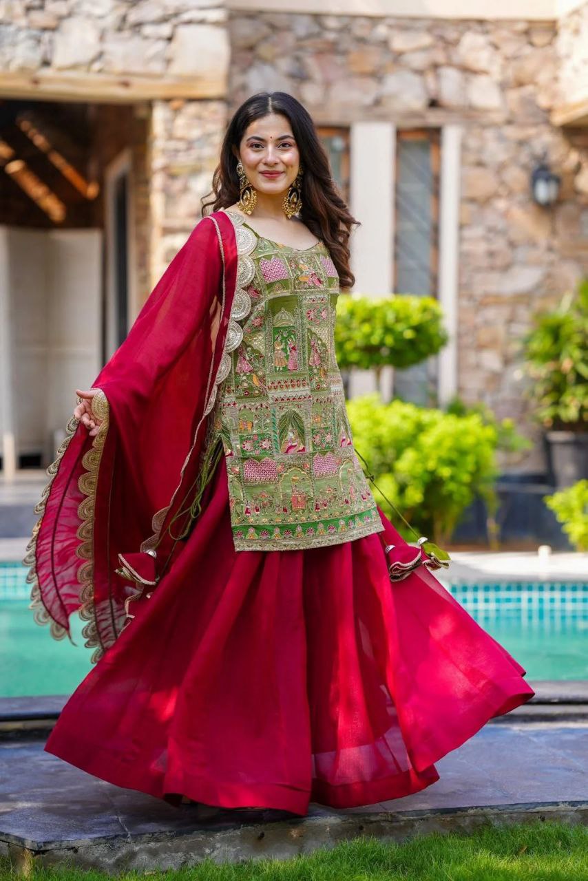 Weding Wear Digital Printed Ready To Wear Palazzo Suit