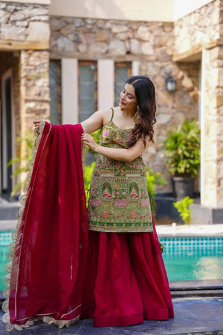 Weding Wear Digital Printed Ready To Wear Palazzo Suit