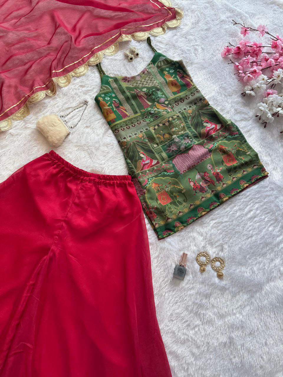 Weding Wear Digital Printed Ready To Wear Palazzo Suit