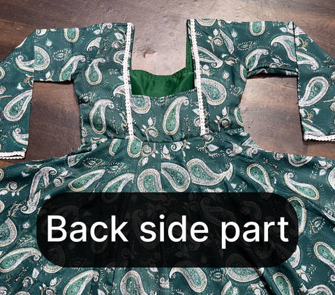 Wedding Wear Green Color Maslin Fabric Digital Print Work Anarkali Suit