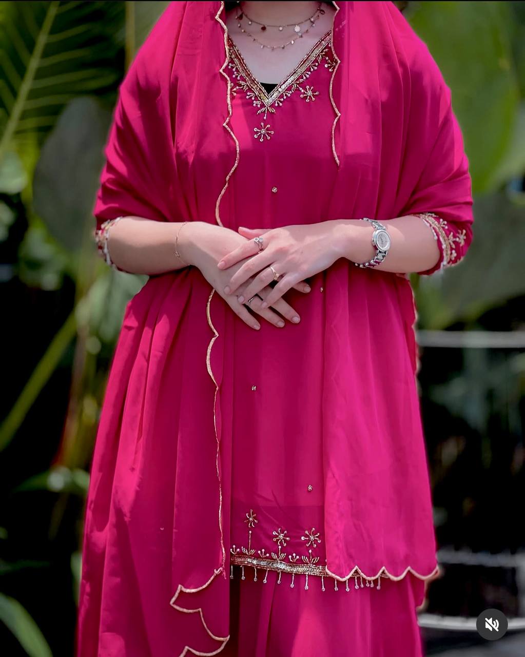 Festive Wear Pink Color Sequence Embroidery Work Sharara Suit