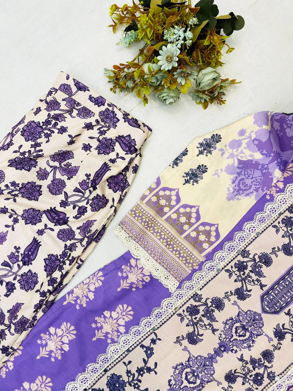 Beautiful Lavender Color Real Mirror And Diamond Work Designer Salwar Suit