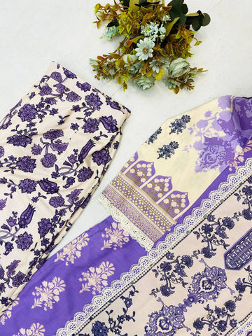 Beautiful Lavender Color Real Mirror And Diamond Work Designer Salwar Suit