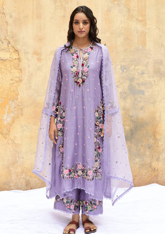 Festive Wear Lavender Color Embroidery Sequin Work Palazzo Salwar Suit