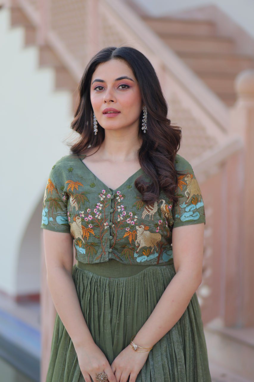 Party Wear Light Green Color Fancy Designer Gown