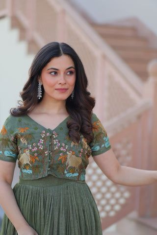 Party Wear Light Green Color Fancy Designer Gown