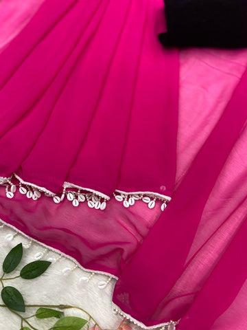 Good Looking Ready To Wear Pink Color Saree