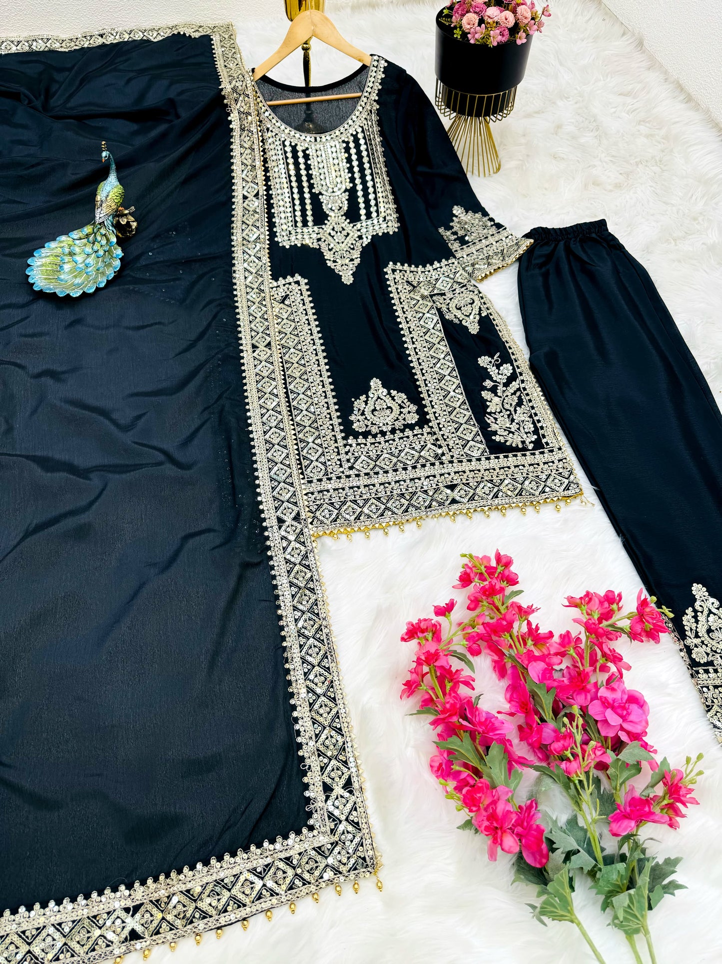 Ravishing Embroidery Work Black Color Salwar Suit