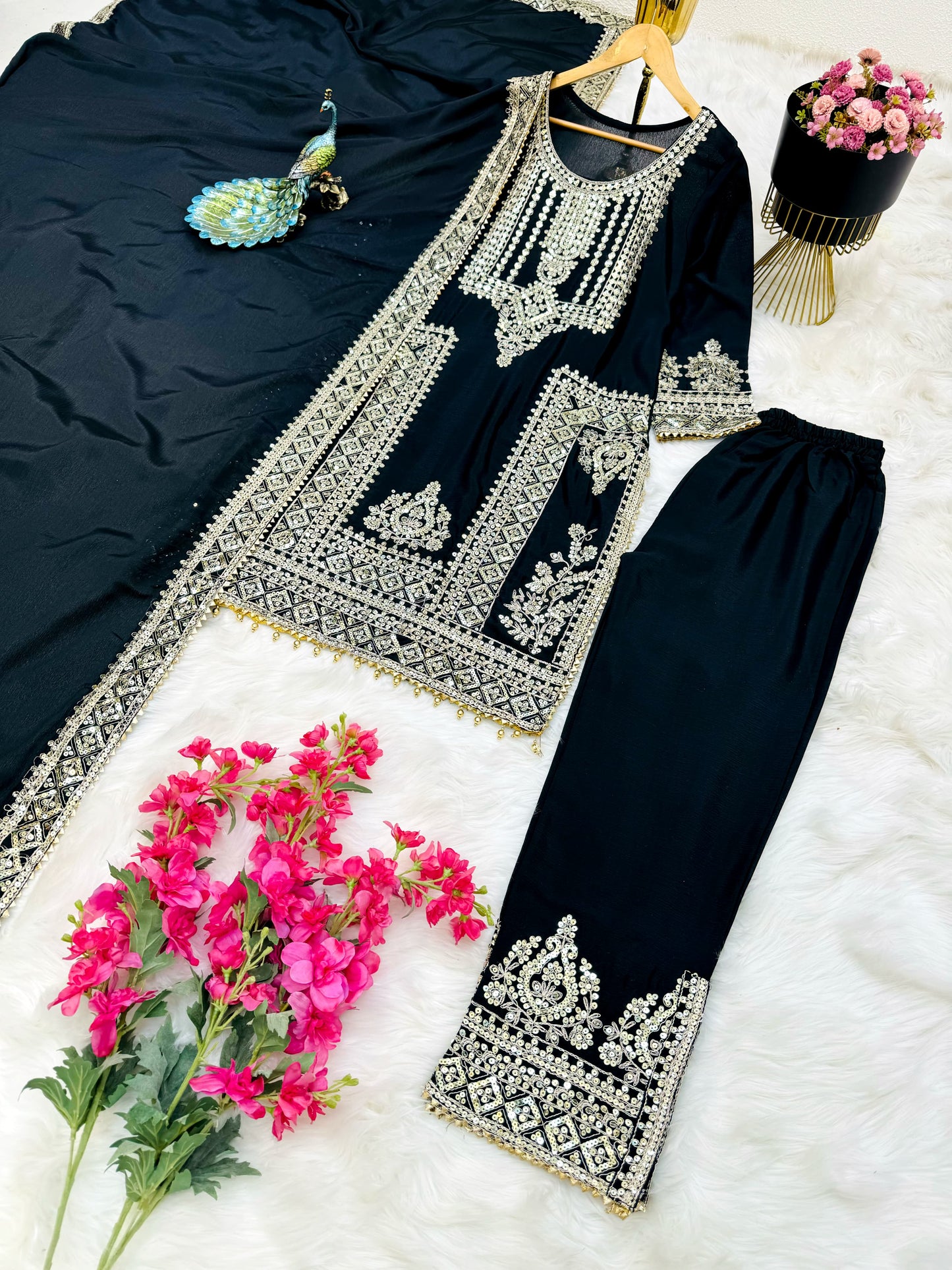 Ravishing Embroidery Work Black Color Salwar Suit