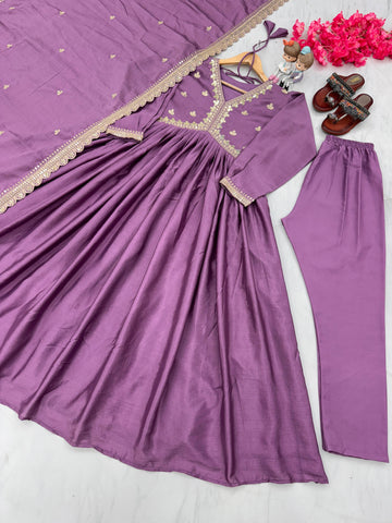 Dusty Pink Color Anarkali Suit