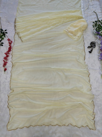 Outstanding Ready To Wear Yellow Color Handwork Border Saree
