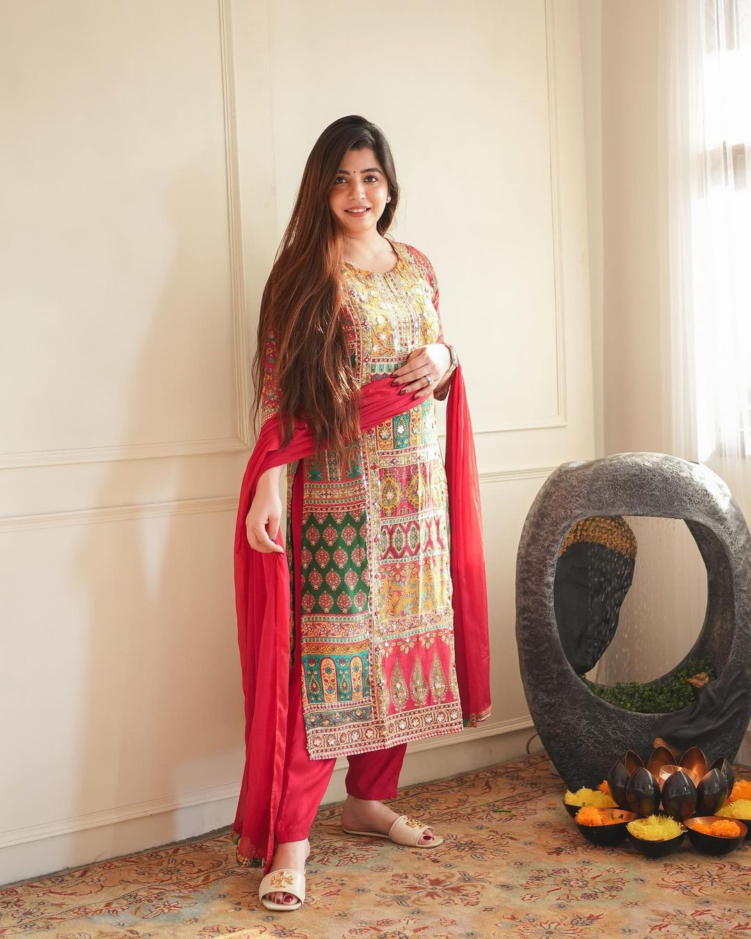 Multi Color Real Mirror Work Salwar Suit