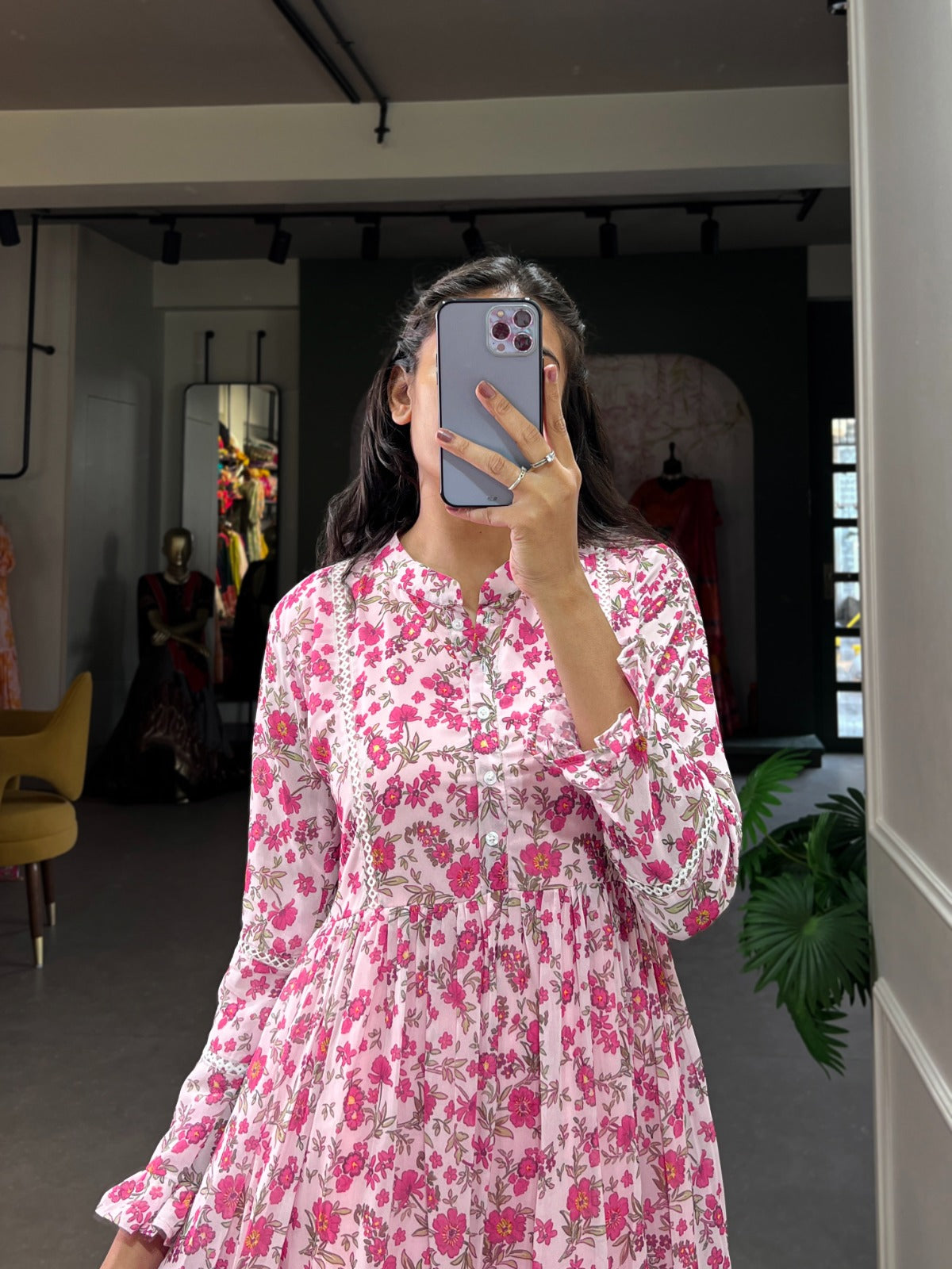 Party Wear Light Pink Floral Print Georgette Gown