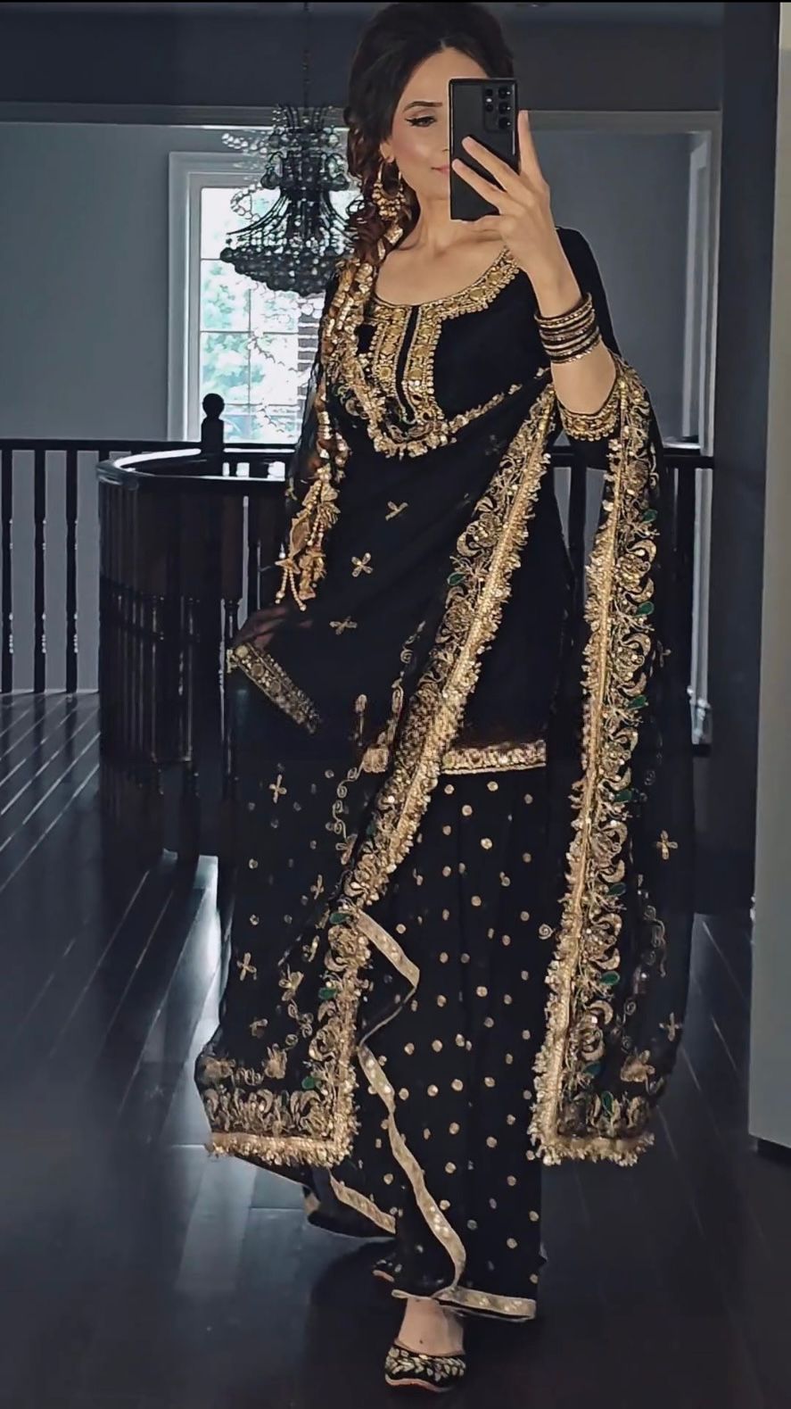 Designer Party Wear Black Color Faux Georgette With Heavy Embroidery 5mm Sequence Work Dhoti Suit
