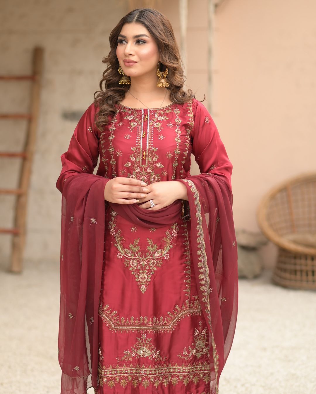 Outstanding Pink Color Heavy Pure Organza 5mm Sequence Embroidery Work Salwar Suit