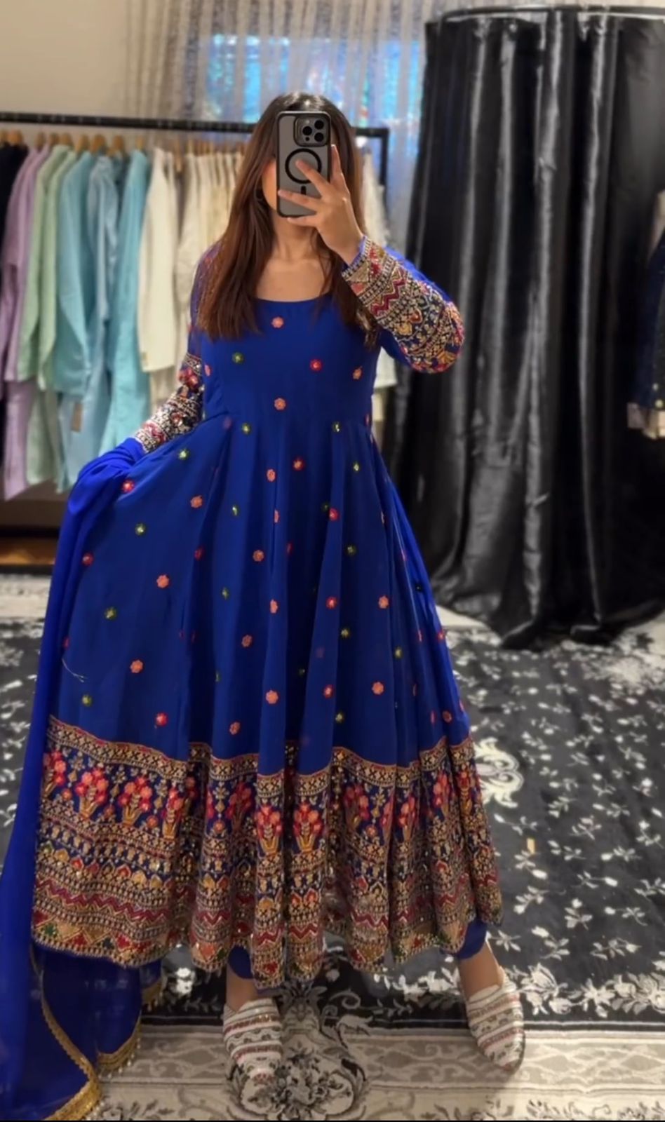 Engagement Wear Blue Color Georgette With Heavy Sequence Embroidery Work Gown