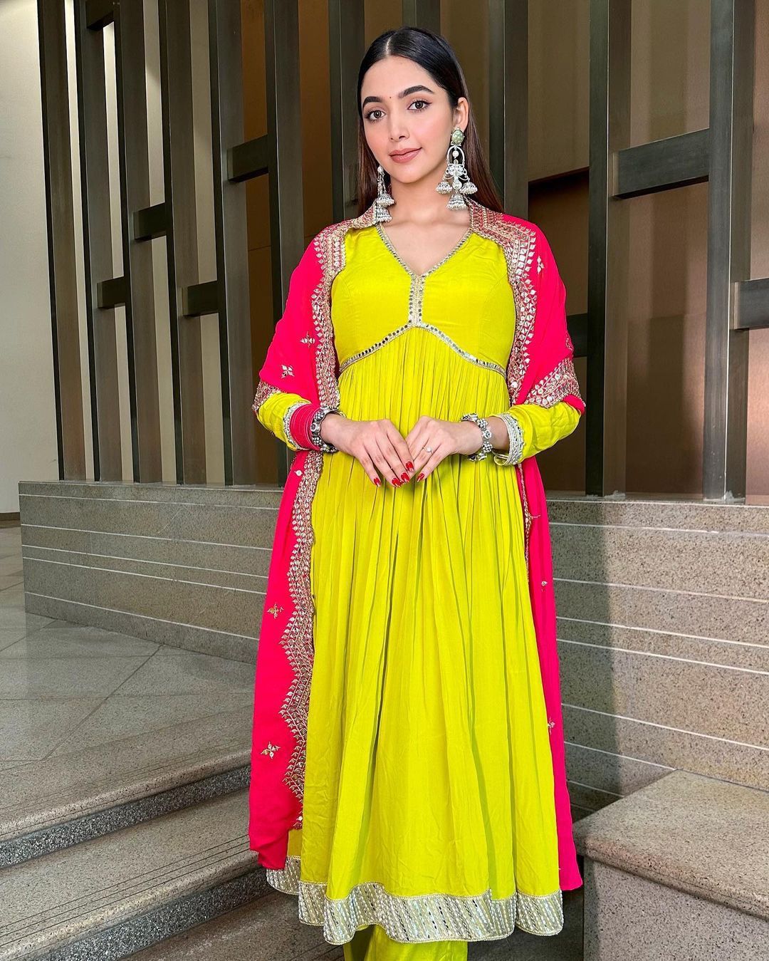 Trendy Lamon Yellow Color Pure Fox Georgette With Heavy Embroidery Sequence Work Salwar Suit