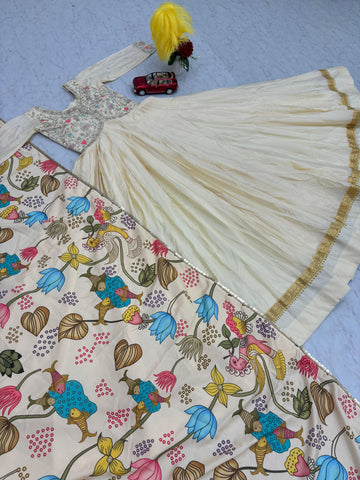 Gorgeous Beige Color Chinon Embroidery Work Anarkali Suit