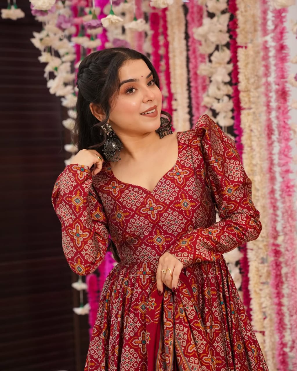 Wedding Wear Maroon Color Pure Soft Cotton Printed Anarkali Palazzo Suit