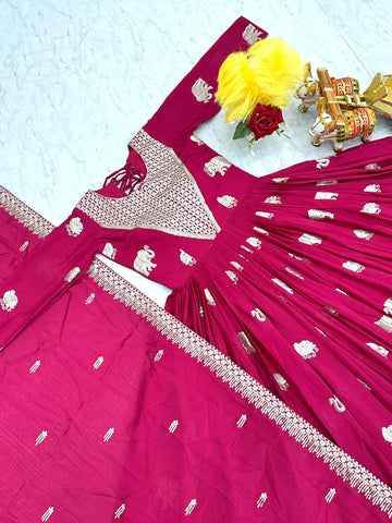 Ceremony Wear Pink Color Faux Georgette Heavy 3mm Sequence Embroidery Work Designer Gown
