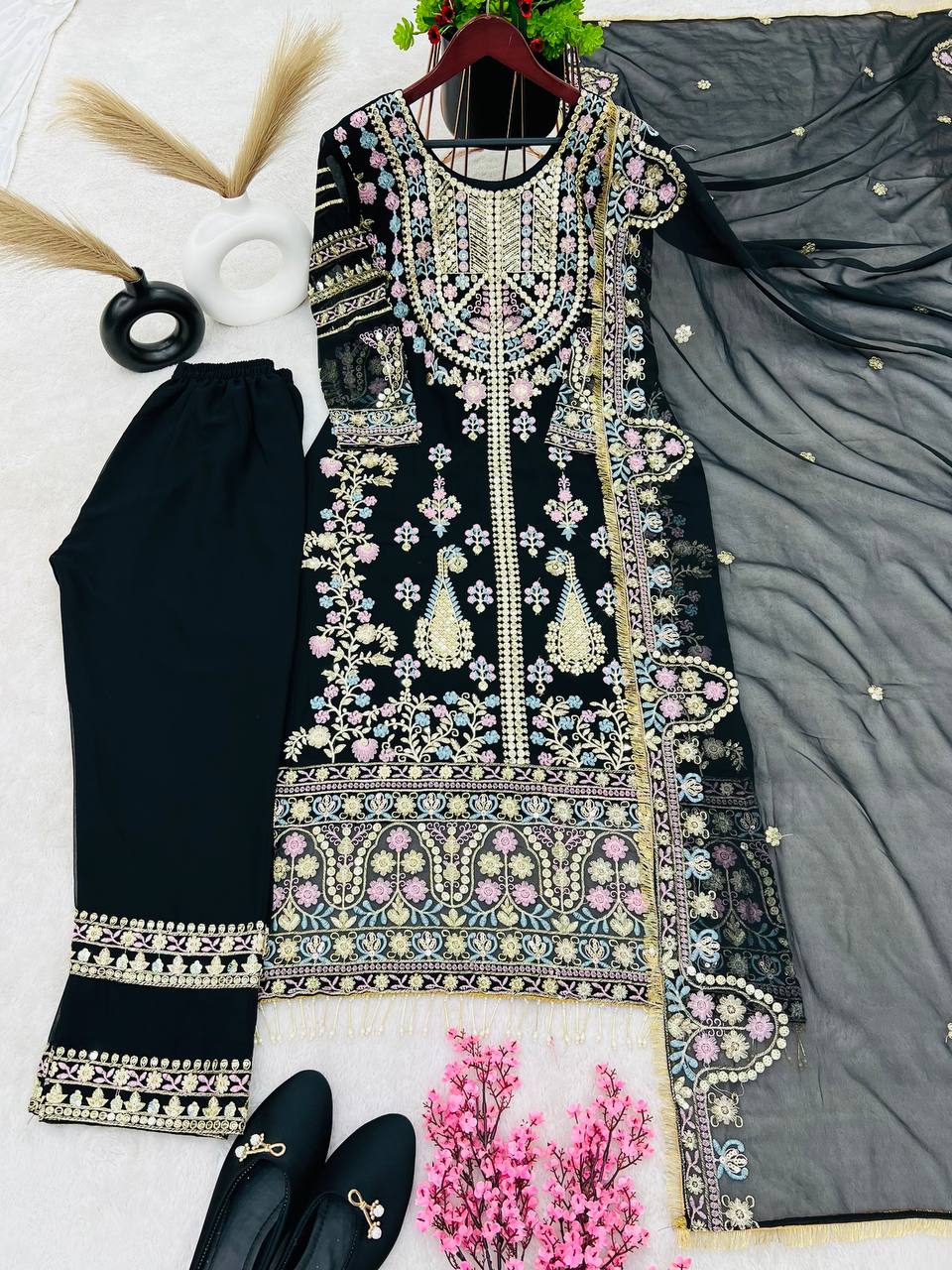 Fantastic Black Sequence Work Salwar Suit
