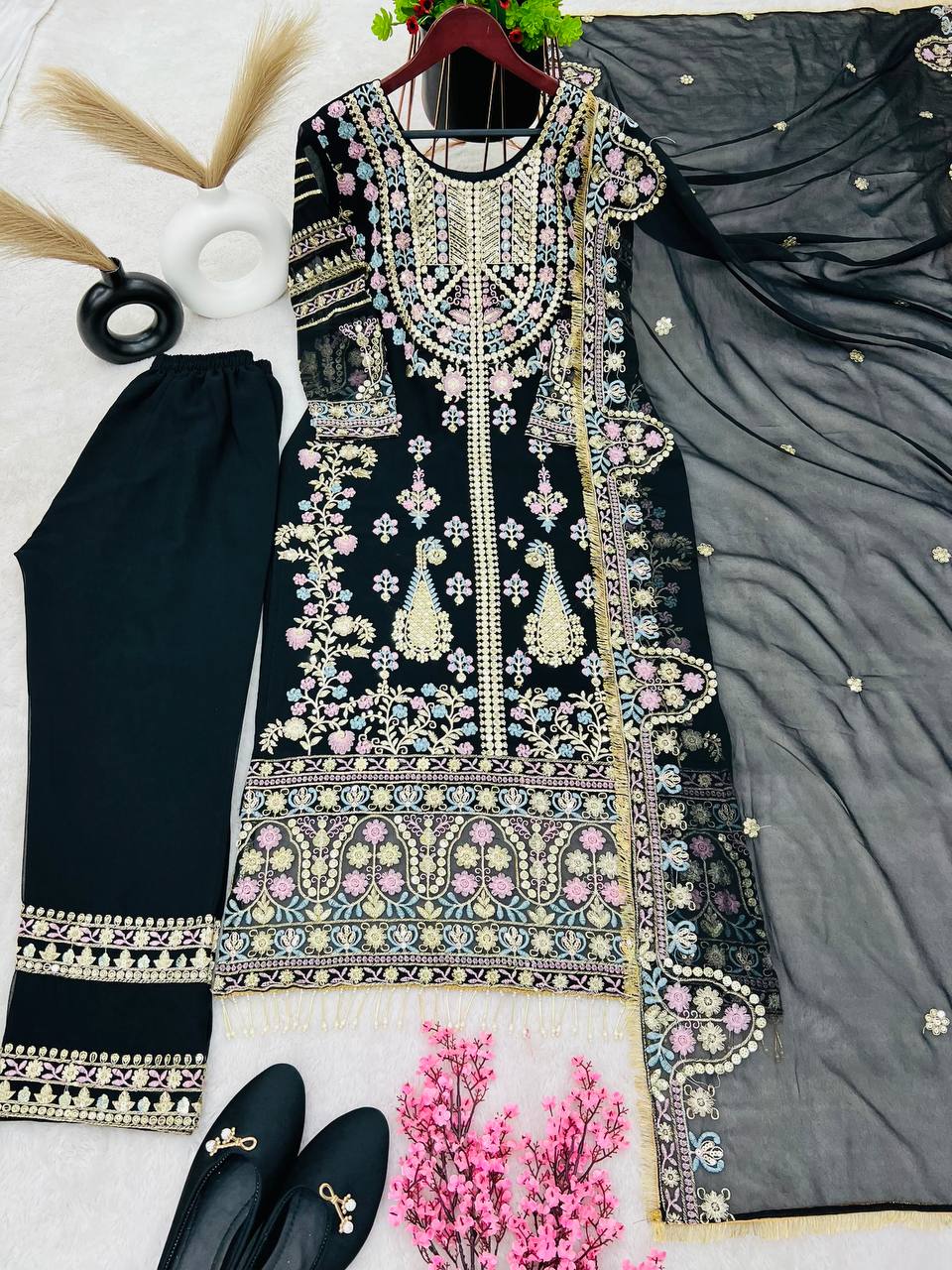 Fantastic Black Sequence Work Salwar Suit